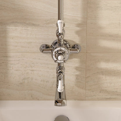 Crosswater Belgravia Thermo Shower Valve with Fixed Head and Bath Spout in Chrome
