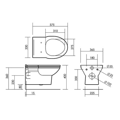 Silverdale BEPANWM6WHI Victorian White Wall Mounted WC Pan