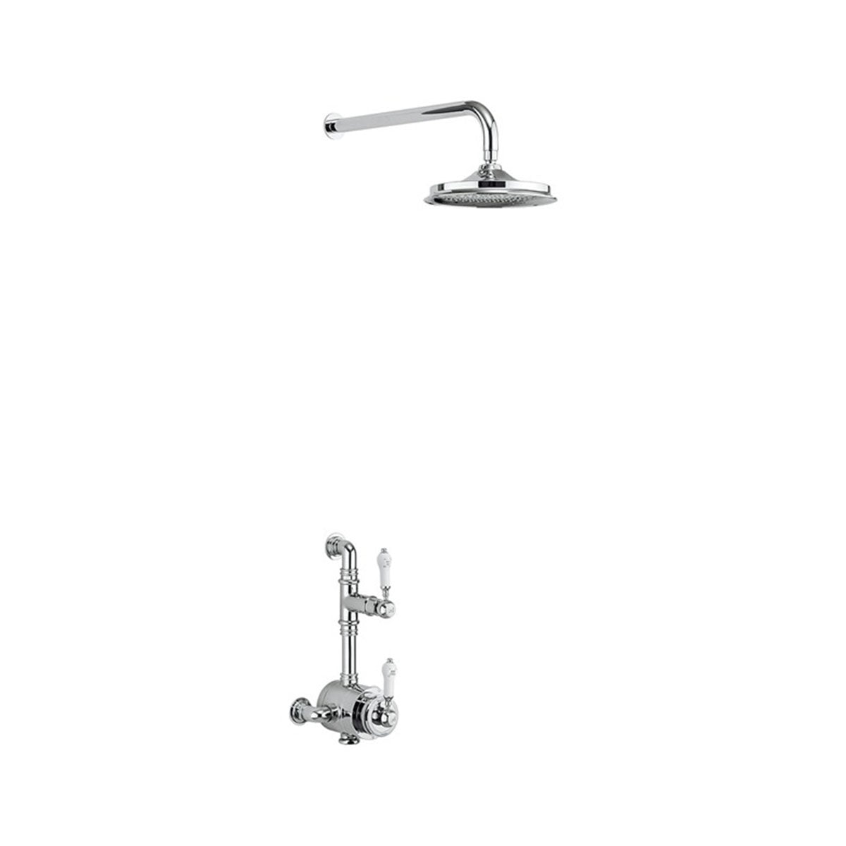 Burlington Stour BF1S Thermostatic Exposed Shower Valve Single Outlet with Fixed Shower Arm with Rose