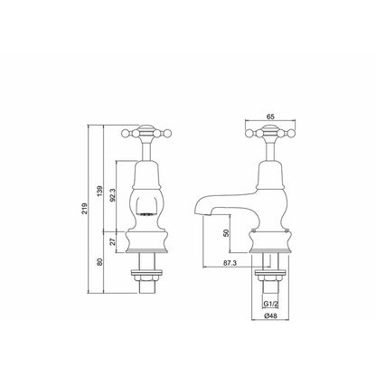 Burlington Birkenhead BIR1-QT Regent Basin Tap 3"
