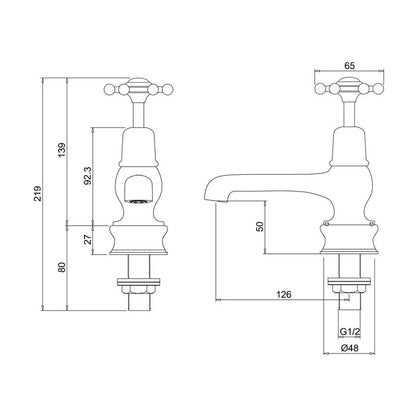 Burlington Birkenhead BIR2-QT Regent Basin Tap 5"