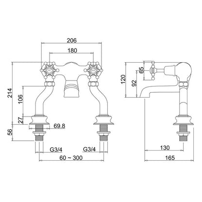 Burlington Birkenhead Regent Bath Filler Deck-Mounted