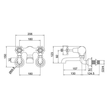 Burlington Birkenhead Regent Bath Filler Wall Mounted