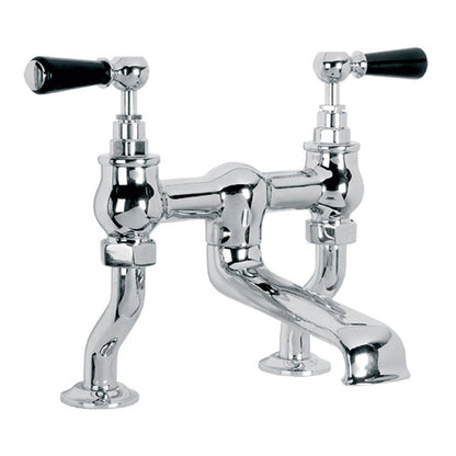 Lefroy Brooks Classic Black Lever Deck Mounted Bath Filler BL1107