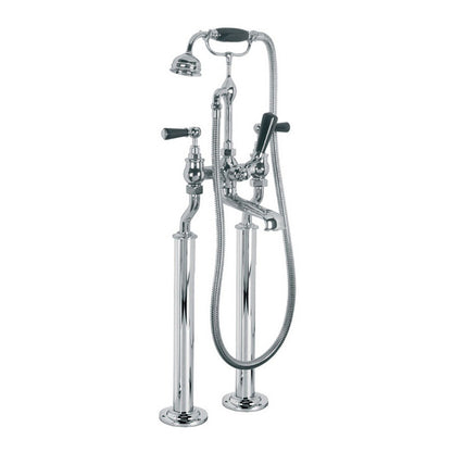 Lefroy Brooks Classic Black Lever Bath Shower Mixer with Standpipes BL1144