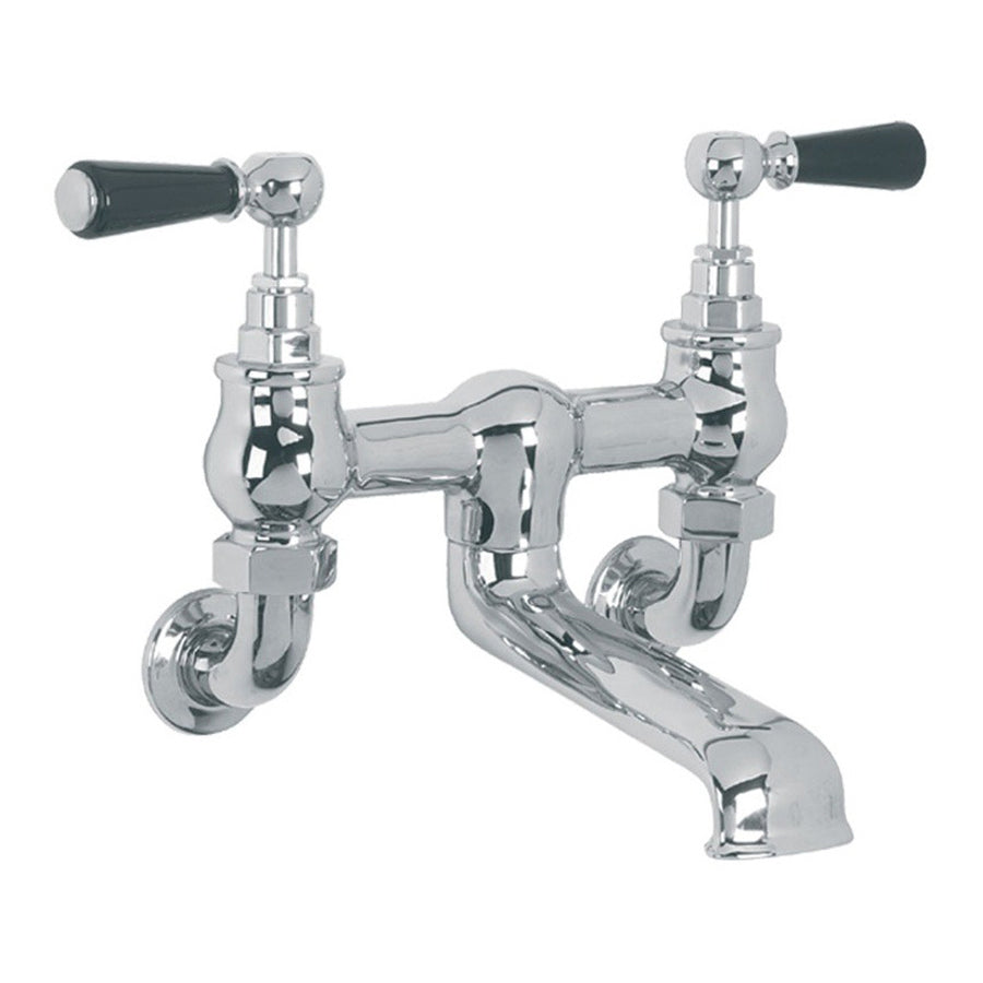 Lefroy Brooks Classic Black Lever Wall-Mounted Bath Filler BL1151