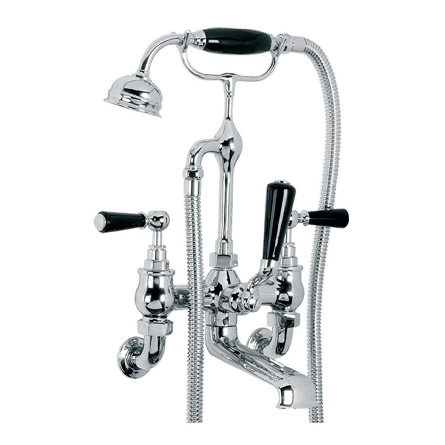 Lefroy Brooks Classic Black Lever Wall-Mounted Bath Shower Mixer BL1166