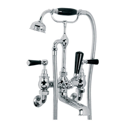 Lefroy Brooks Classic Black Lever Wall-Mounted Bath Shower Mixer BL1166