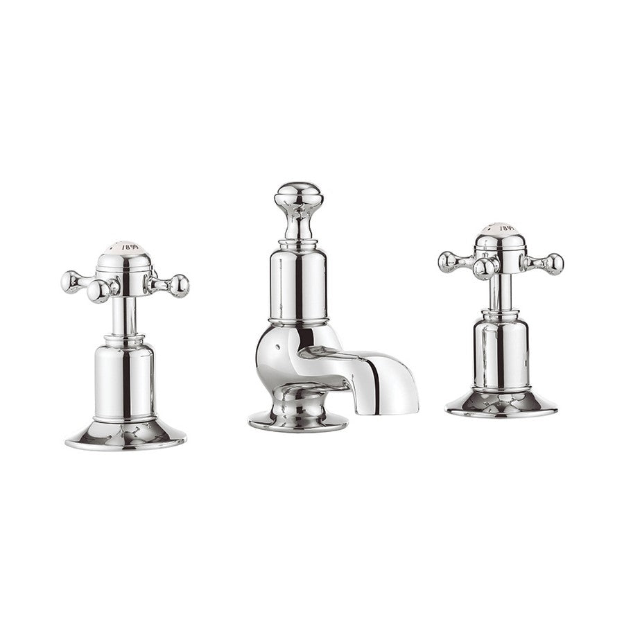 Crosswater Belgravia Crosshead Basin 3 Hole Set Deck Mounted
