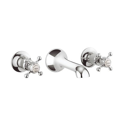 Crosswater Belgravia Crosshead Basin 3 Hole Set Wall Mounted