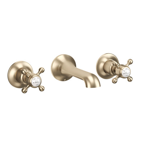 Crosswater Belgravia Crosshead Basin 3 Hole Set Wall Mounted