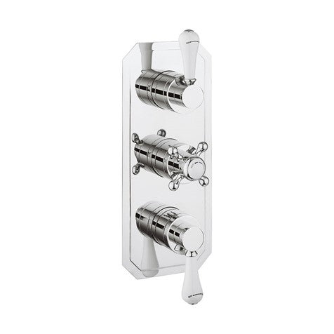 Crosswater Belgravia 2 Outlet 3 Handle Concealed Thermostatic Shower Valve Portrait