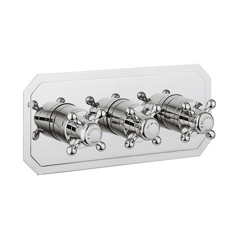 Crosswater Belgravia 2 Outlet 3 Handle Concealed Thermostatic Shower Valve Landscape