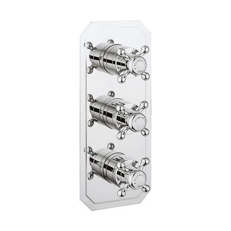Crosswater Belgravia 3 Outlet 3 Handle Concealed Thermostatic Shower Valve Portrait