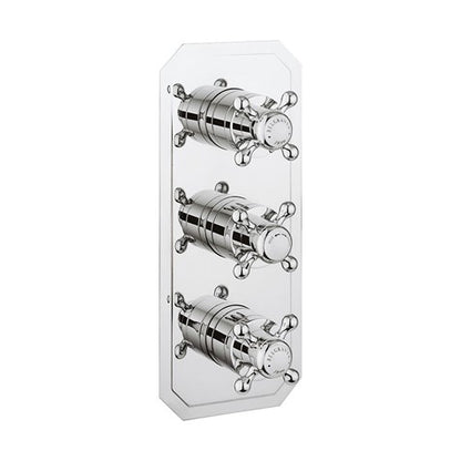 Crosswater Belgravia 3 Outlet 3 Handle Concealed Thermostatic Shower Valve Portrait