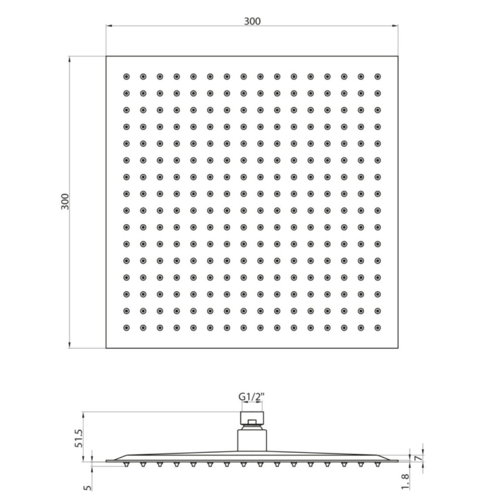 Luxe81 300mm Shower Head