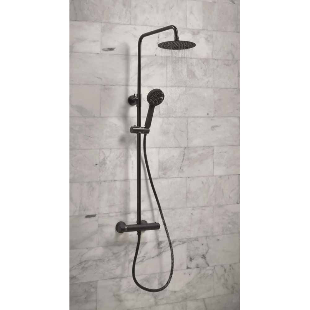 Luxe81 Middleton Matt Black Round Dual Head Shower