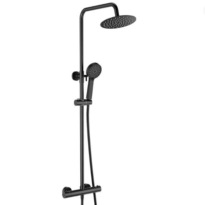 Luxe81 Middleton Matt Black Round Dual Head Shower