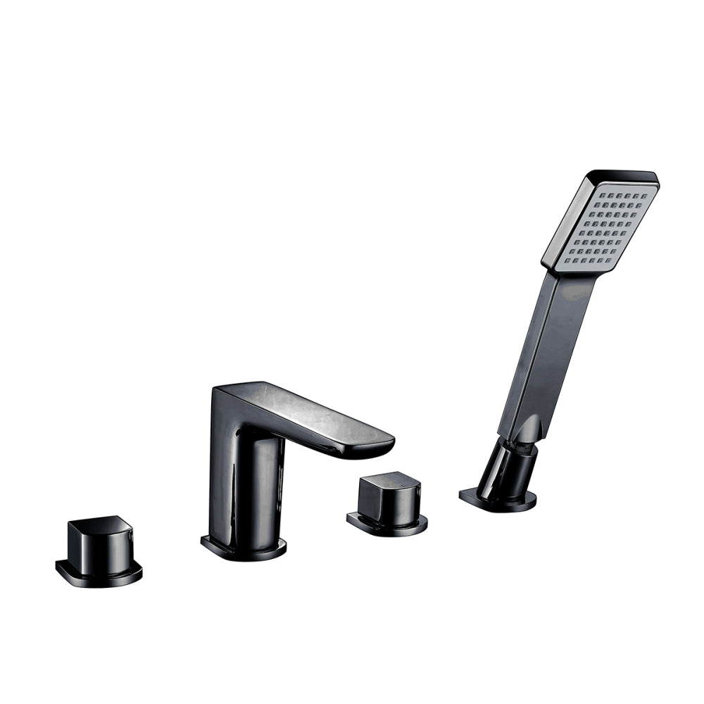 Luxe81 Muro 4 Hole Black Bath Shower Mixer Tap