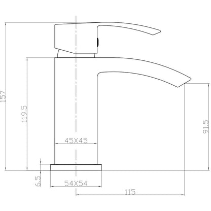Luxe81 Descent Black Mono Basin Mixer Tap