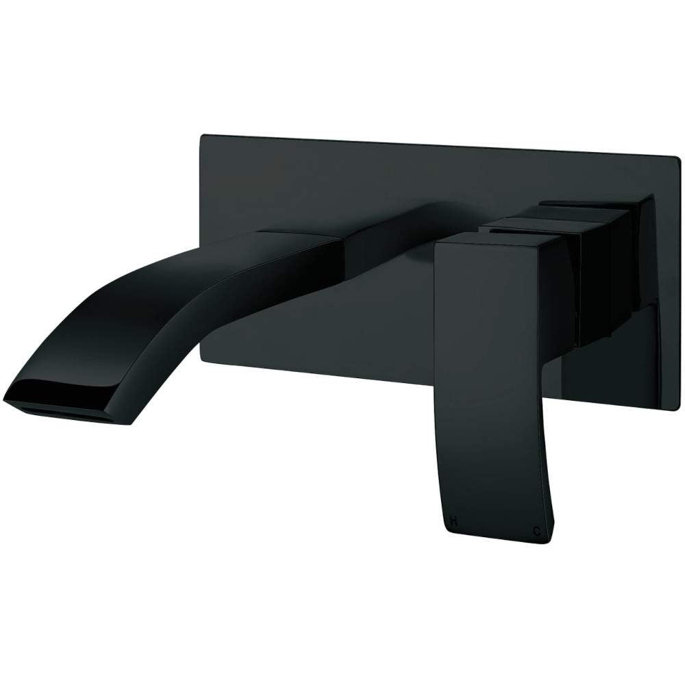Luxe81 Descent Black Wall-Mounted Basin Mixer Tap