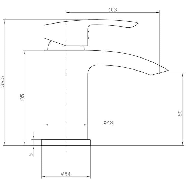 Luxe81 Belini Black Mono Basin Mixer Tap