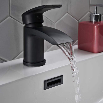 Luxe81 Belini Matt Black Mini Mono Basin Mixer Tap