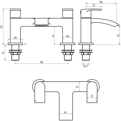 Luxe81 Belini Bath Filler Tap