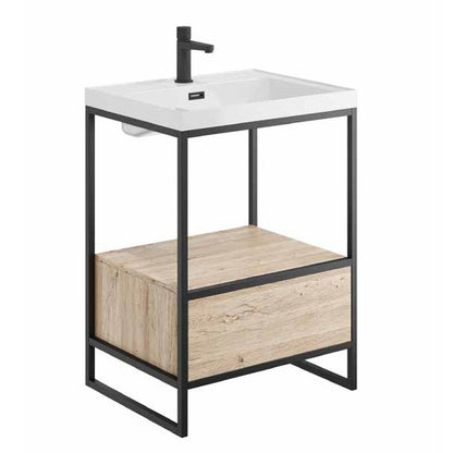 Luxe81 Boho Floorstanding Black Frame and Basin