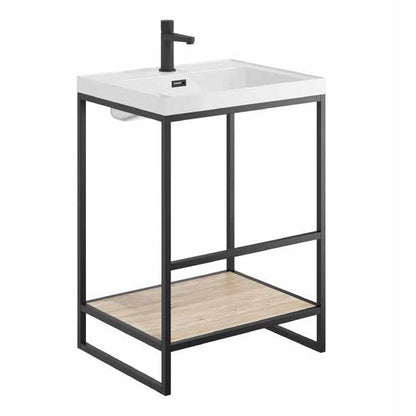 Luxe81 Boho Floorstanding Black Frame and Basin