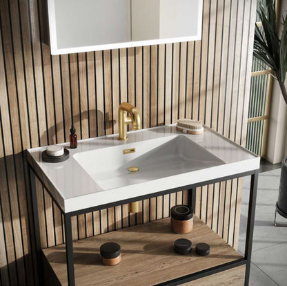 Luxe81 Boho Floorstanding Black Frame and Basin