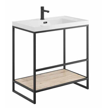 Luxe81 Boho Floorstanding Black Frame and Basin
