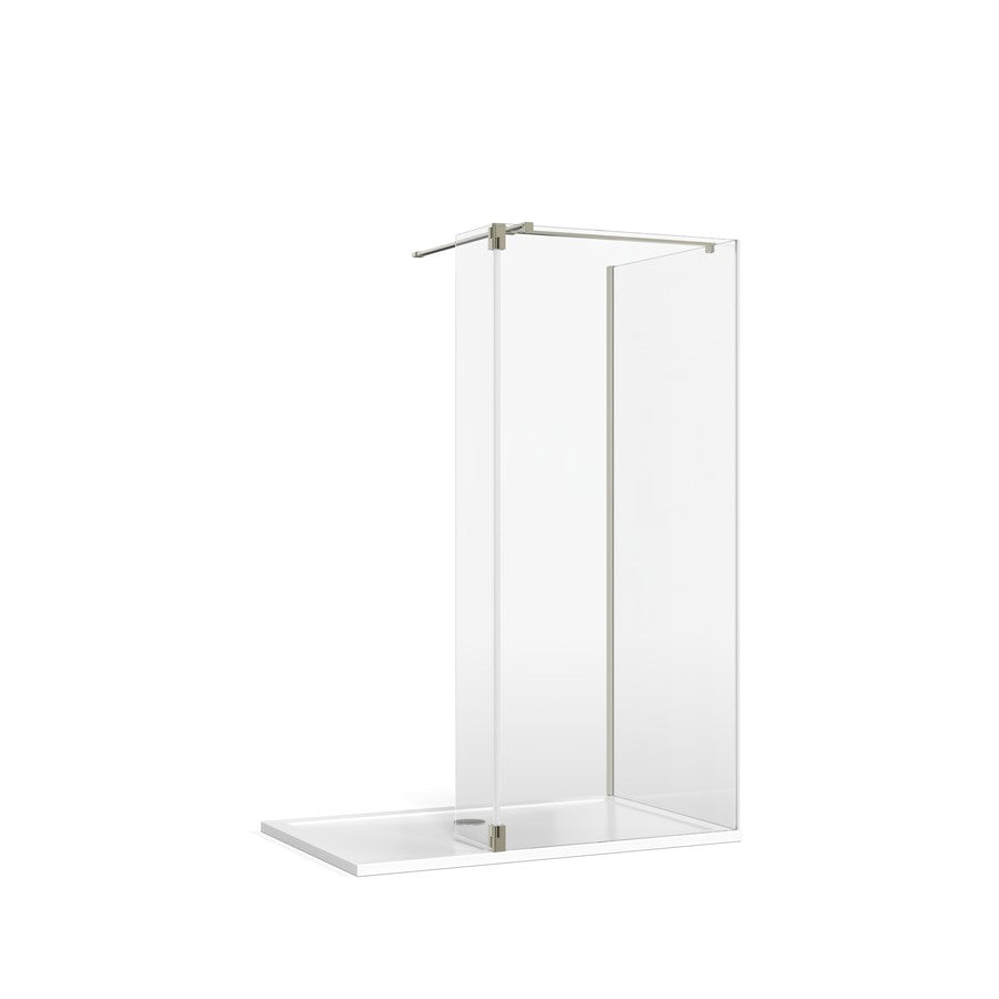 Burlington Glass Corner with Hinged Deflector (T Bracing Bar)