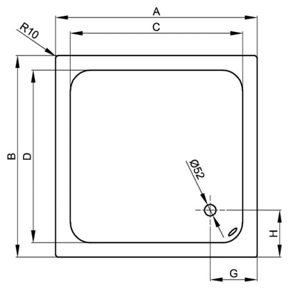 Bette Delta Shower Tray, Drawing