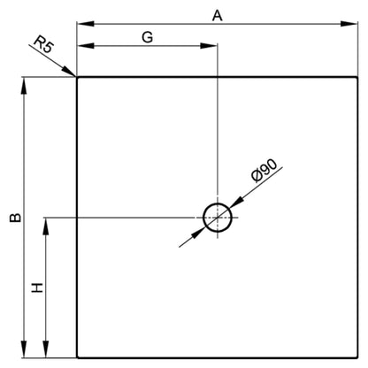 Bette Floor Shower Tray, Drawing