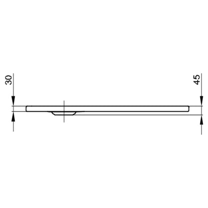 Bette Floor Side Shower Tray, Drawing