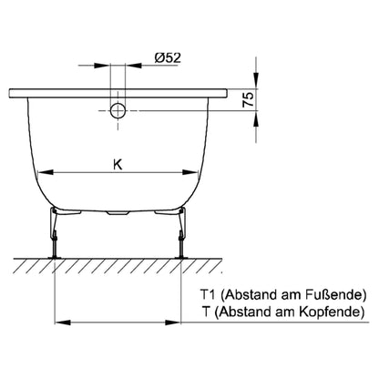 Bette Select Steel Bath - Bath & Shower in One | Includes Legs