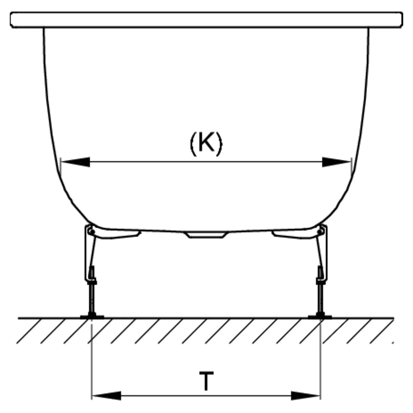Bette Select Steel Bath with Side Overflow - Multiple Sizes Available | Includes Legs