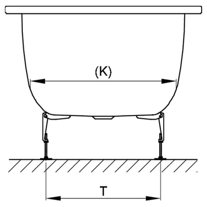 Bette Select Steel Bath with Side Overflow - Multiple Sizes Available | Includes Legs