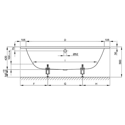 Bette Starlet I Steel Bath - Multiple Sizes Available | Includes Legs