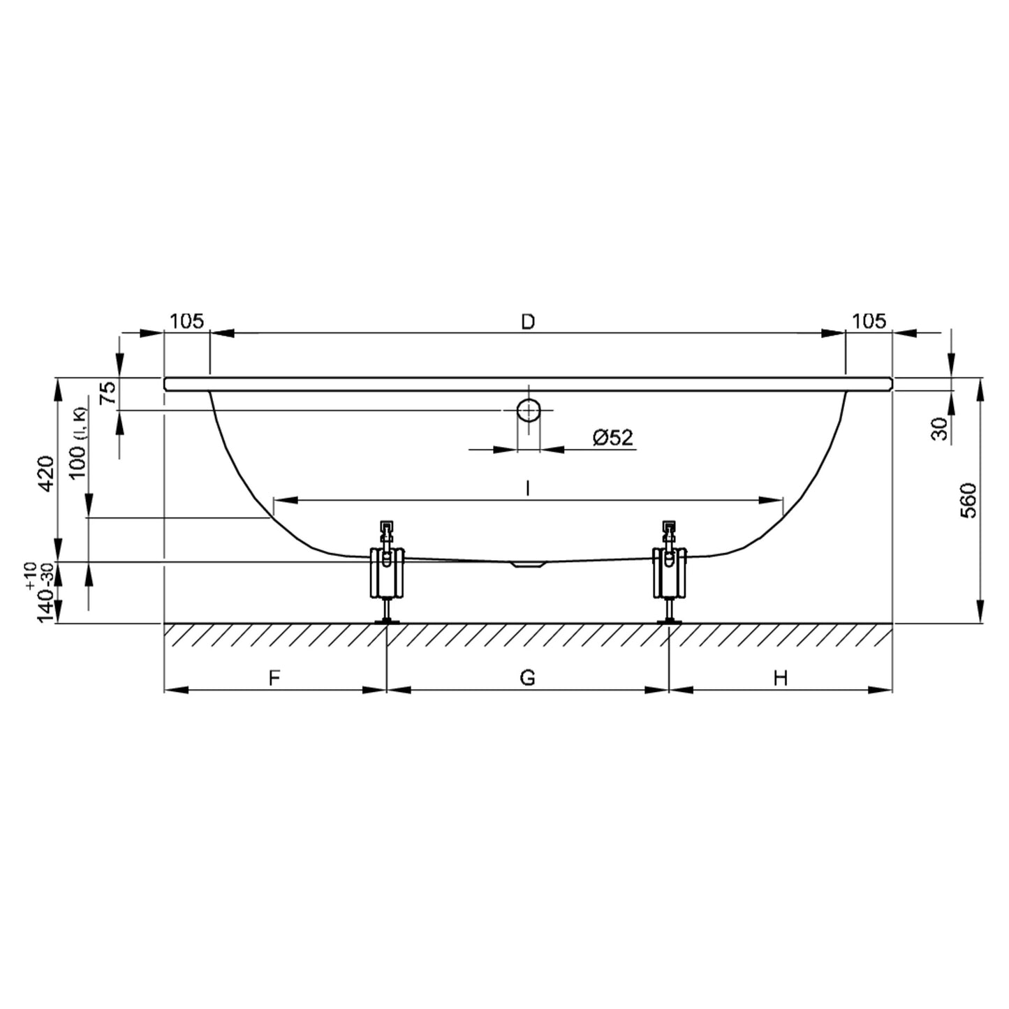 Bette Starlet IV Steel Bath - Multiple Sizes Available | Includes Legs