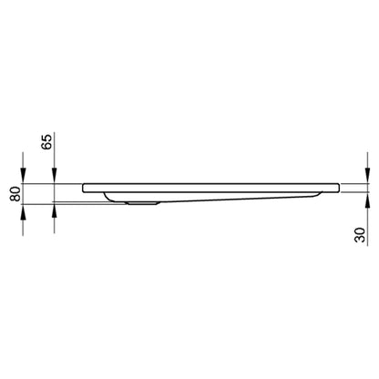 Bette Supra Shower Tray - 700-900mm, Drawing