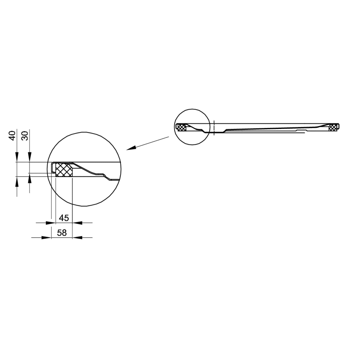 Bette Ultra Shower Tray - 1050-1500mm, Drawing