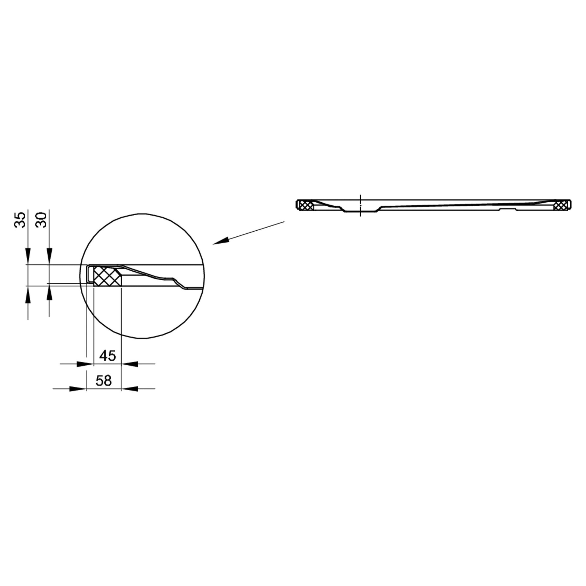 Bette Ultra Shower Tray - 700-900mm, Drawing