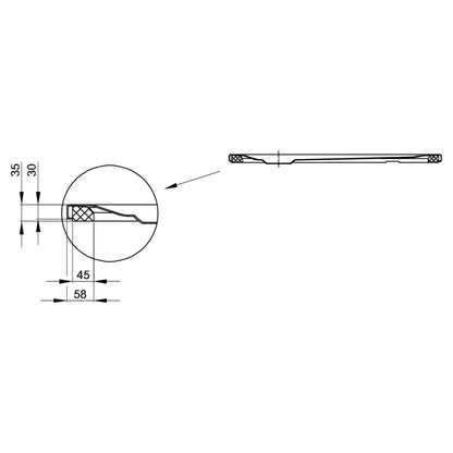 Bette Ultra Shower Tray - 700-900mm, Drawing