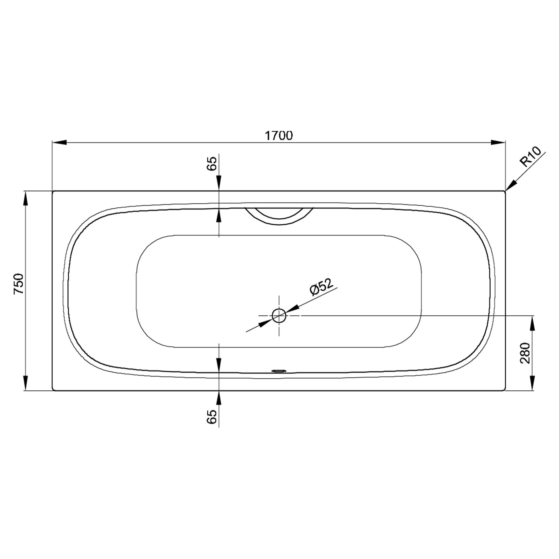 Bette Duett Rectangular Bath, Drawing