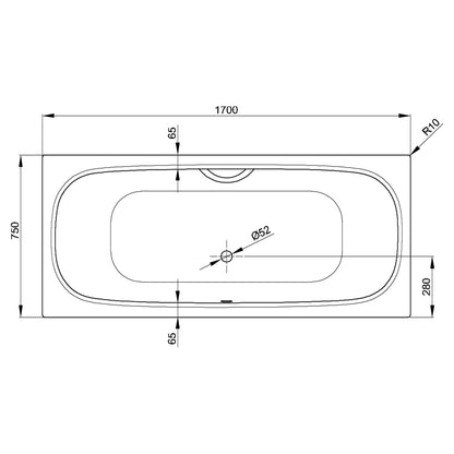 Bette Duett Rectangular Bath, Drawing