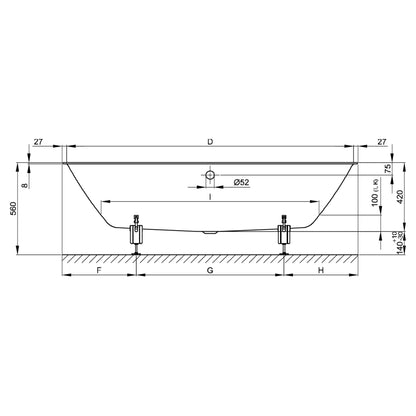 Bette Loft Rectangular Bath, Drawing