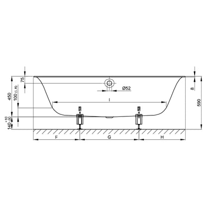 Bette Lux Rectangular Bath, Drawing