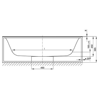 Bette Lux Rectangular Bath, Drawing